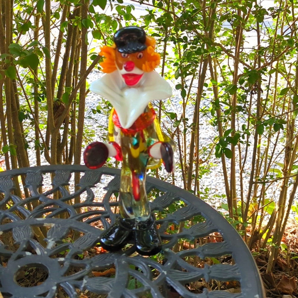 Rare HTF Vintage 💎 Murano, Italy 🤡 hand-blown VENETIAN GLASS CLOWN 🤡 pristine
